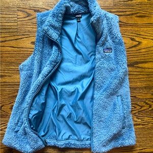Patagonia Los Gatos Fleece Light Gray FUZZY VEST women’s LARGE